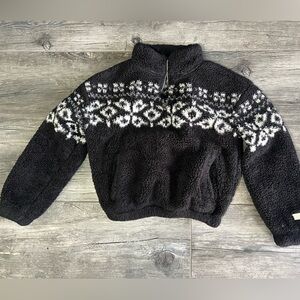 Kids Levi's Black and White Cowl Neck Sweater with Nordic Design size m